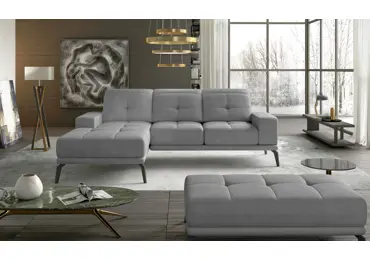 Rohová sedačka LITHOPS 25, šedá látka, levá