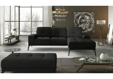Rohová sedačka LITHOPS 27, černá látka, pravá
