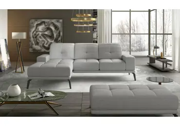 Rohová sedačka LITHOPS 28, světle šedá látka, levá