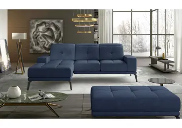 Rohová sedačka LITHOPS 29, modrá látka, levá