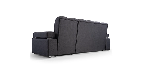 Rohová sedačka MAKANI, tmavě šedá/světle šedá, levá