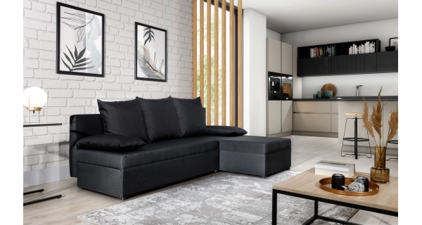Rohová sedačka MARGATE 02, černá látka