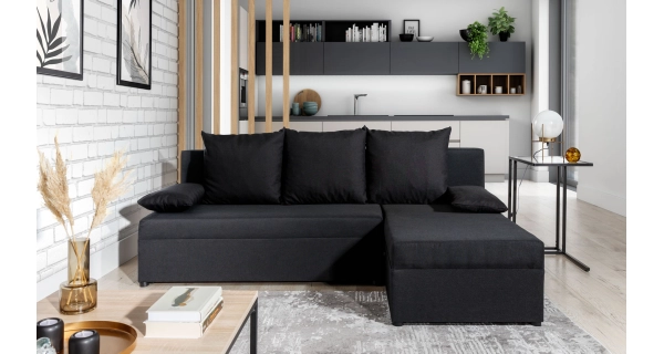 Rohová sedačka MARGATE 02, černá látka