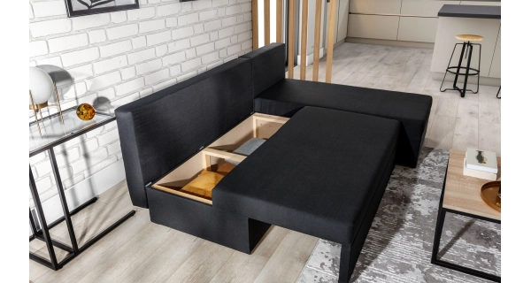 Rohová sedačka MARGATE 02, černá látka