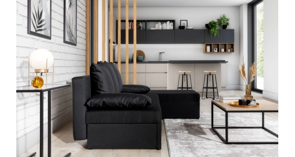 Rohová sedačka MARGATE 02, černá látka