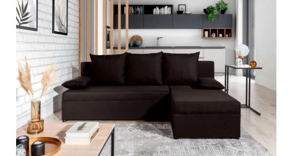 Rohová sedačka MARGATE 04, tmavě hnědá látka