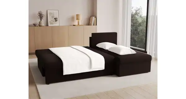 Rohová sedačka MARGATE 04, tmavě hnědá látka