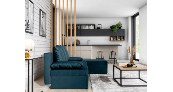 Rohová sedačka MARGATE 07, modrá látka