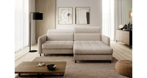 Rohová sedačka MEESAPUL, levá, béžová látka