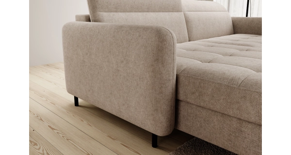 Rohová sedačka MEESAPUL, levá, béžová látka