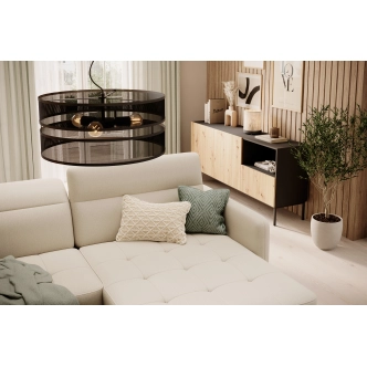 Rohová sedačka MEESAPUL, pravá, béžová látka