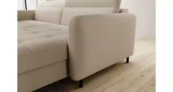 Rohová sedačka MEESAPUL, pravá, béžová látka