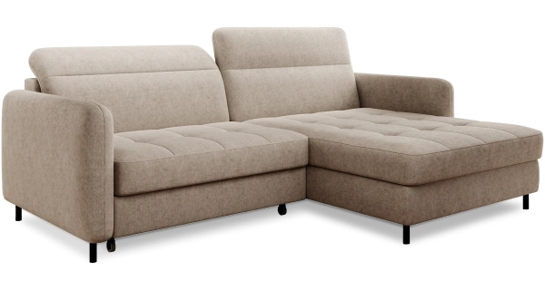 Rohová sedačka MEESAPUL, pravá, béžová látka