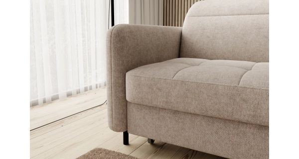 Rohová sedačka MEESAPUL, pravá, béžová látka