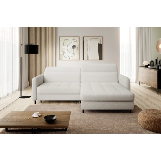 Rohová sedačka MEESAPUL, pravá, krémová látka