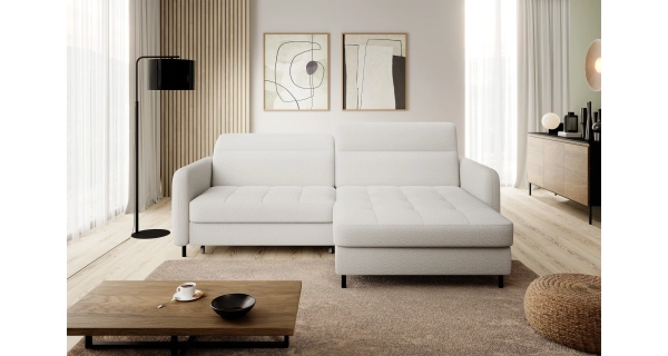 Rohová sedačka MEESAPUL, pravá, krémová látka