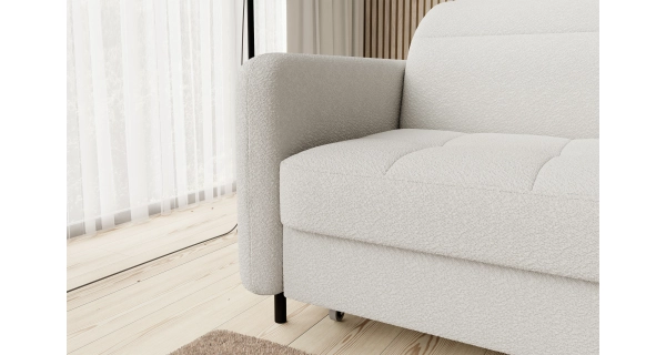 Rohová sedačka MEESAPUL, pravá, krémová látka