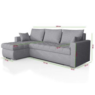 Rohová sedačka MIRABILIS, hořčicová látka MI08