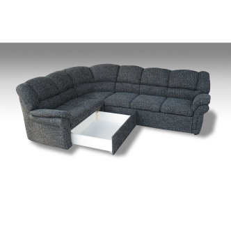 Rohová sedačka MUSTELIN 3 levá, tmavě šedá látka