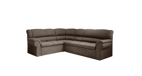 Rohová sedačka MUSTELIN levá, hnědá látka
