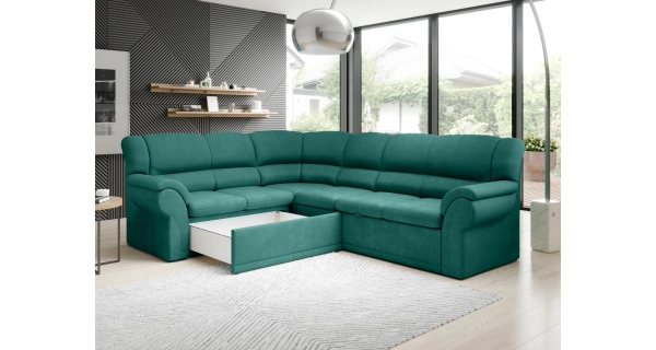 Rohová sedačka MUSTELIN levá, hořčicová látka