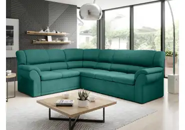 Rohová sedačka MUSTELIN levá, zelená látka