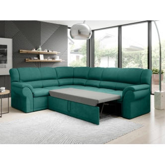 Rohová sedačka MUSTELIN levá, zelená látka