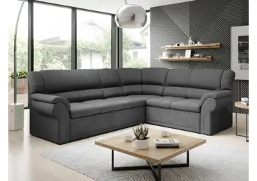 Rohová sedačka MUSTELIN pravá, šedá látka