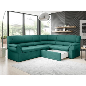 Rohová sedačka MUSTELIN pravá, tmavě šedá látka