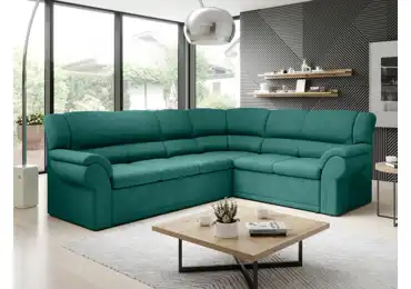Rohová sedačka MUSTELIN pravá, zelená látka