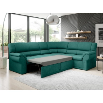Rohová sedačka MUSTELIN pravá, zelená látka