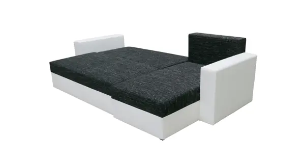 Rohová sedačka NOGAL, hnědá látka/hnědá ekokůže