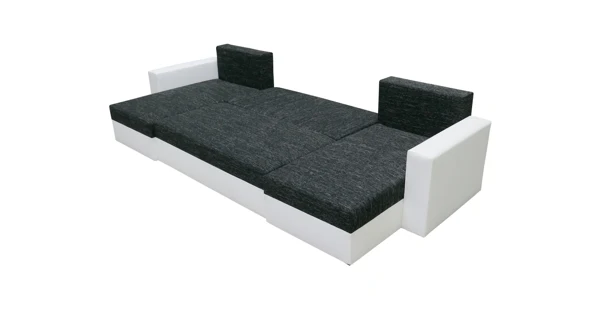 Rohová sedačka NOGAL U, černá látka/zelená látka