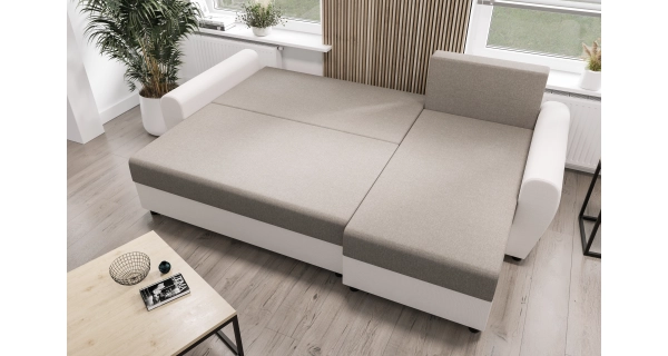 Rohová sedačka PERKSUM, černá/bílá