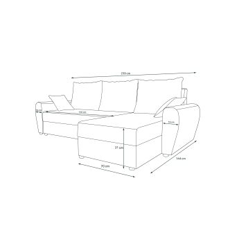 Rohová sedačka PERKSUM, černá/zelená