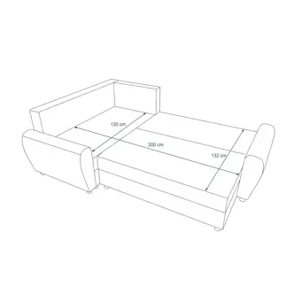 Rohová sedačka PERKSUM PLUS, levá, béžová/hnědá