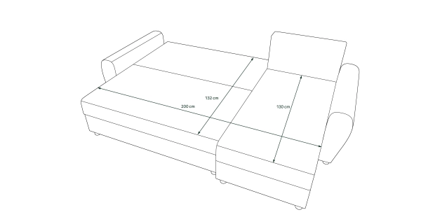 Rohová sedačka PERKSUM, tmavě šedá/světle šedá
