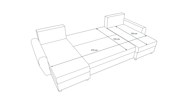 Rohová sedačka PERKSUM U, hnědá/béžová