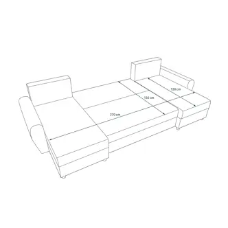 Rohová sedačka PERKSUM U, světle šedá