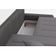 Rohová sedačka PISAURA 3 univerzální, světle šedá látka/tmavě šedá ekokůže