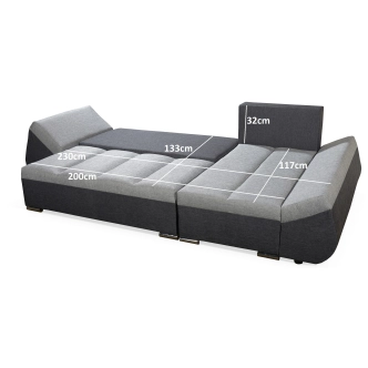 Rohová sedačka RYKER 6, modrá/černá