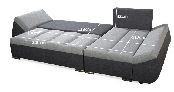 Rohová sedačka RYKER 6, modrá/černá