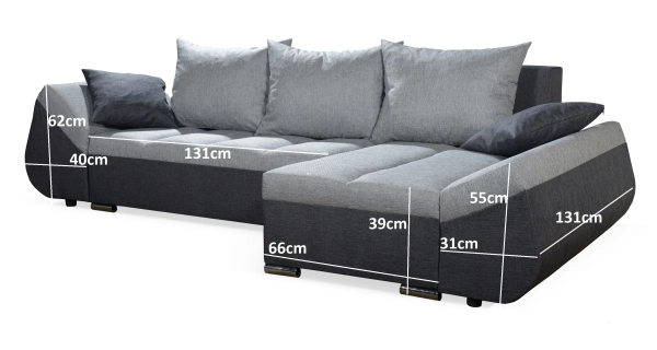 Rohová sedačka RYKER 6, modrá/černá