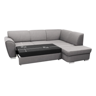 Rohová sedačka SALIDA, pravá, šedá