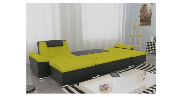 Rohová sedačka SIMPSON, černá/bílá