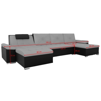 Rohová sedačka SIMPSON, šedá/černá