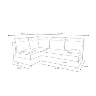 Rohová sedačka SKIPPY 5, levá, tmavě šedá/černá