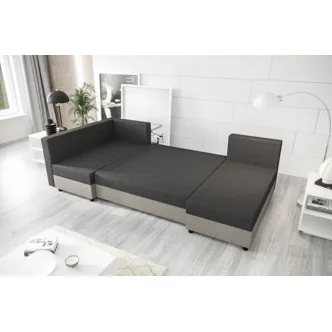 Rohová sedačka SKIPPY 6, levá, tmavě šedá/černá