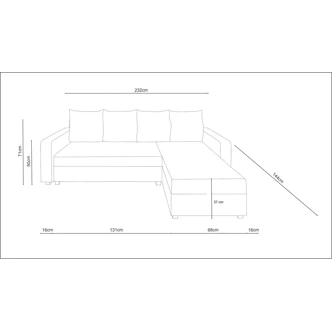 Rohová sedačka SKIPPY BIS, černá/červená