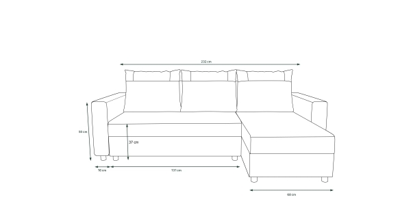 Rohová sedačka SKIPPY BIS, černá/modrá